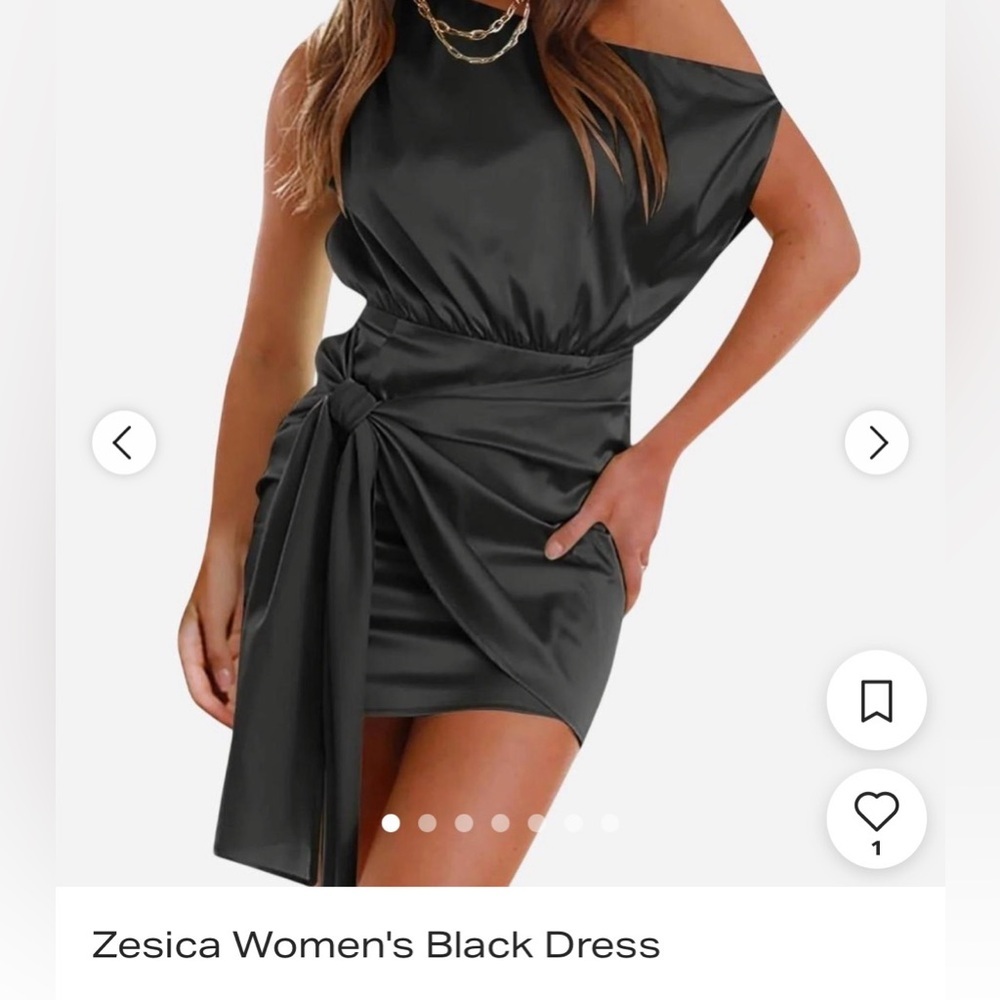 Zesica Women's Black Satin Dress New with Tags